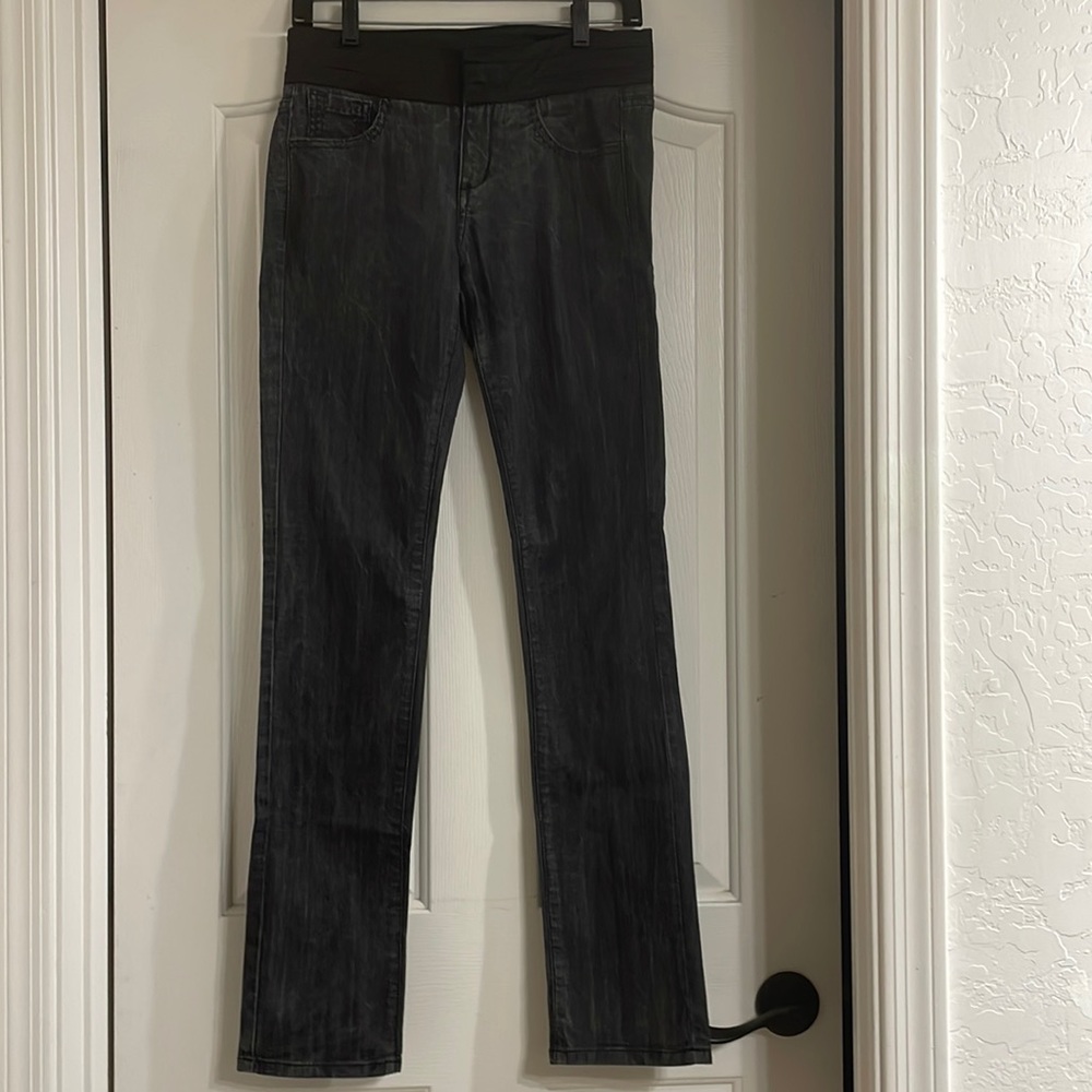 BCBG Maxazria Tuxedo Slim Black Denim Pants Size 26